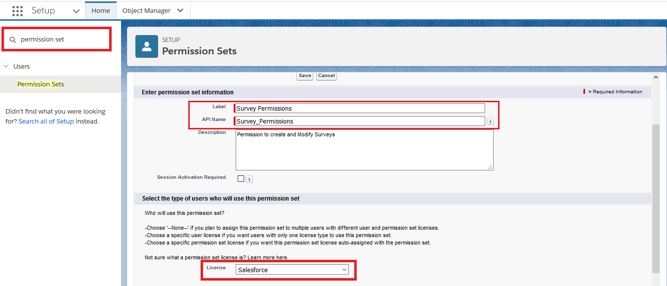 Salesforce Surveys - permission sets