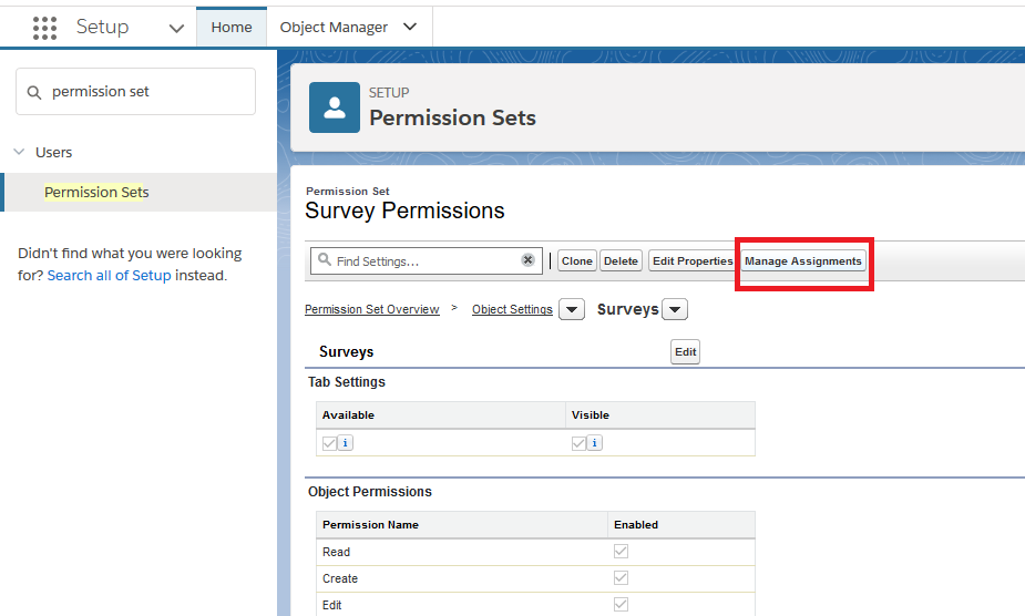 Survey in Salesforce